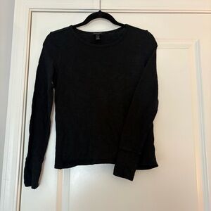 Banana Republic Women’s Black Opened Back Long Sleeve Tee
